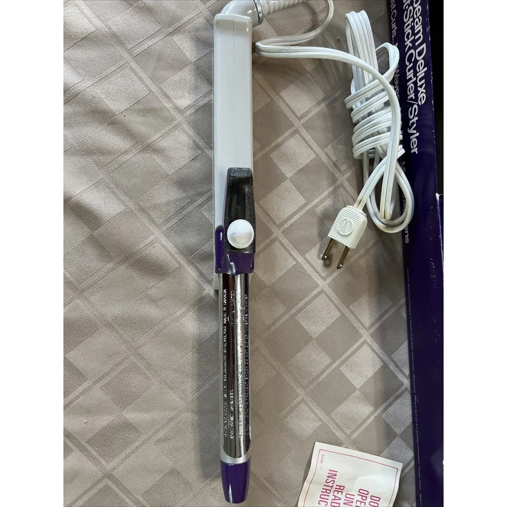 SUNBEAM MIST STICK CURLER STYLER 54-28 WC2 1973 EUC Vintage Warranty Card Tested